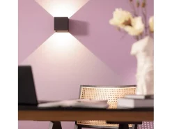 Ledkia Iluminación Exterior-Aplique de Pared Exterior LED 6W Aluminio Iluminación Doble Cara Eros 3000K Blanco Cálido Negro