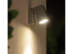 Ledkia Iluminación Exterior-Aplique de Pared Exterior Aluminio Cuadrado Onuba Plateado