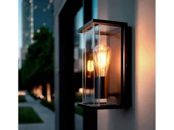Ledkia Aplique de Pared Exterior Aluminio Gunza Negro Best