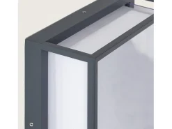 Ledkia Iluminación Exterior-Aplique de Pared Exterior LED 20W Aluminio CCT Seleccionable Doble Difusor Arelien Large Antracita Transparente