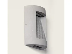 Ledkia Iluminación Exterior-Aplique de Pared Exterior LED Regulable 16W Cemento Zalix Piedra Gris