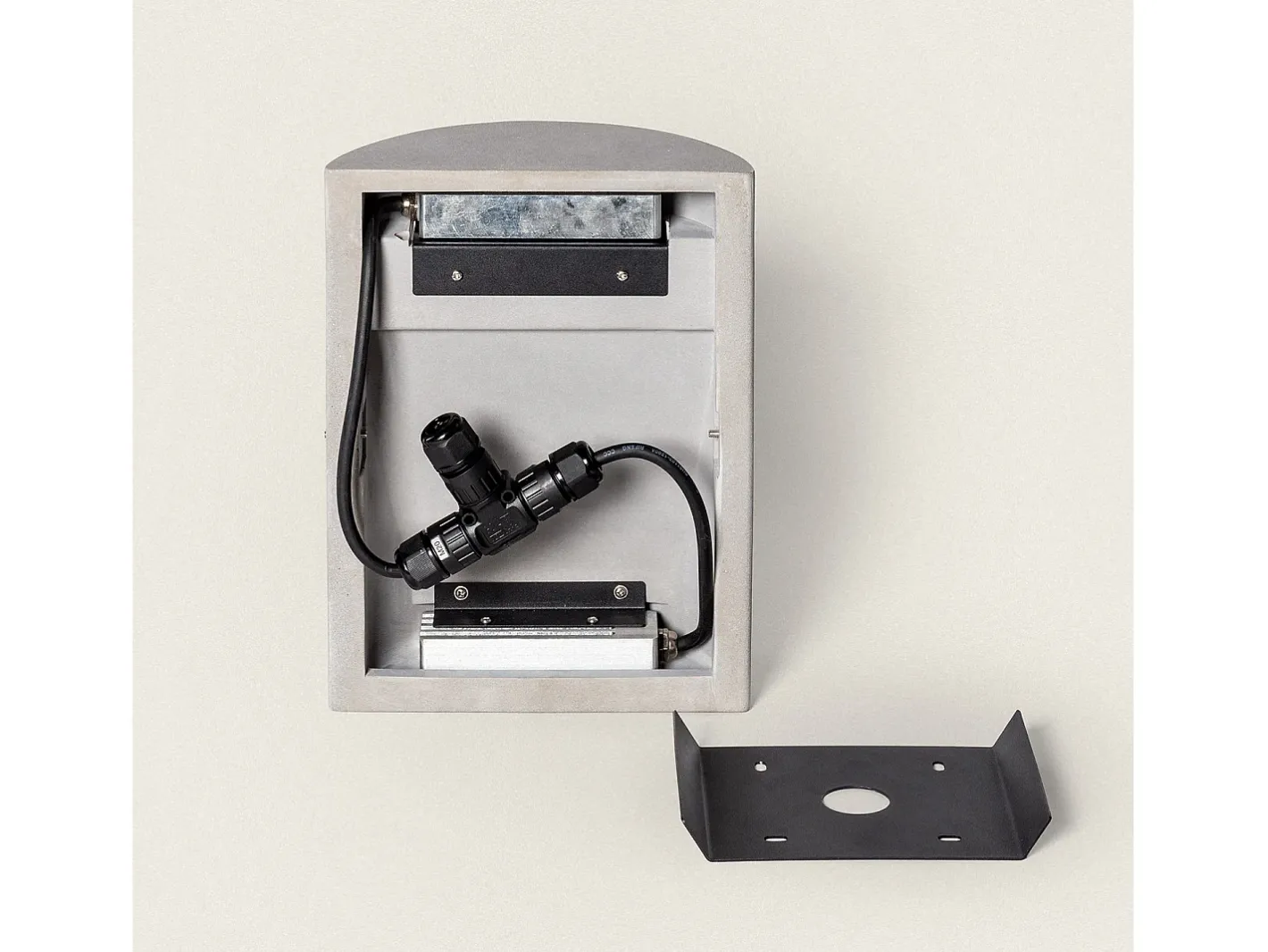 Ledkia Iluminación Exterior-Aplique de Pared Exterior LED Regulable 16W Cemento Zalix Piedra Gris