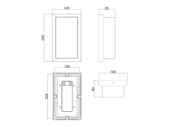 Ledkia Iluminación Exterior-Aplique de Pared Exterior LED 12W Aluminio CCT Seleccionable Doble Difusor Caelia Antracita Transparente