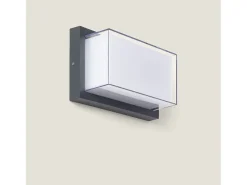 Ledkia Iluminación Exterior-Aplique de Pared Exterior LED 12W Aluminio CCT Seleccionable Doble Difusor Caelia Antracita Transparente