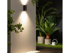 Ledkia Iluminación Exterior-Aplique de Pared Exterior Iluminación Doble Cara Gala Negro