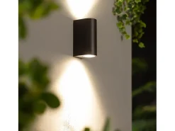 Ledkia Iluminación Exterior-Aplique de Pared Exterior Iluminación Doble Cara Gala Negro