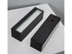 Ledkia Iluminación Exterior-Aplique de Pared Exterior LED 10W Iluminación Doble Cara Rectangular Lena 2700K Blanco Cálido Negro
