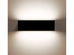 Ledkia Iluminación Exterior-Aplique de Pared Exterior LED 10W Iluminación Doble Cara Rectangular Lena 2700K Blanco Cálido Negro