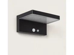 Ledkia Aplique de Pared Exterior Solar LED 5W Aluminio con Sensor de Movimiento Bran Negro Outlet