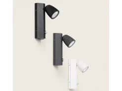 New Ledkia Aplique de Pared Exterior LED 6W Aluminio con Detector de Movimiento Abel Blanco