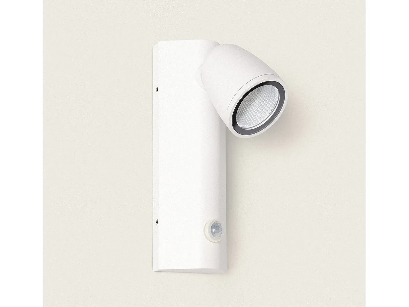 New Ledkia Aplique de Pared Exterior LED 6W Aluminio con Detector de Movimiento Abel Blanco