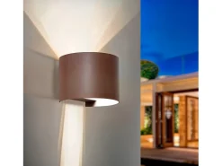 Ledkia Aplique Para Pared-Aplique de Pared Exterior LED 10W Aluminio Iluminación Doble Cara CCT Seleccionable Denny Round Óxido Transparente