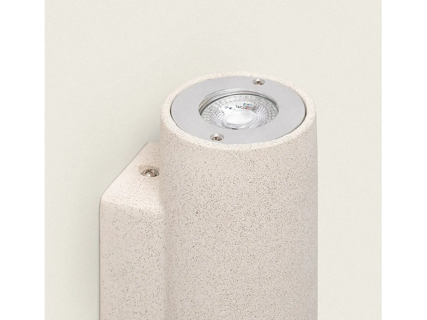 Ledkia Aplique de Pared Exterior Cemento Iluminación Doble Cara Banjar Rond Beige