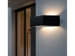 Ledkia Iluminación Exterior-Aplique de Pared Exterior LED 9W Iluminación Doble Cara Galeo 3000K Blanco Cálido Negro