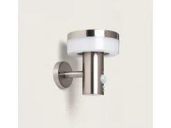 Ledkia Iluminación Exterior-Aplique de Pared Exterior Solar LED 1,5W Acero Inoxidable con Sensor de Movimiento Ashier Plateado