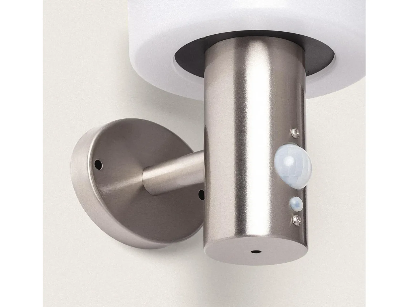 Ledkia Iluminación Exterior-Aplique de Pared Exterior Solar LED 1,5W Acero Inoxidable con Sensor de Movimiento Ashier Plateado