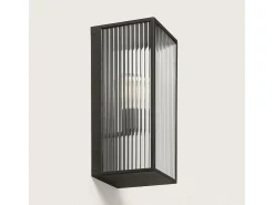 Best Ledkia Aplique de Pared Exterior Metal y Cristal Big Taiga Negro