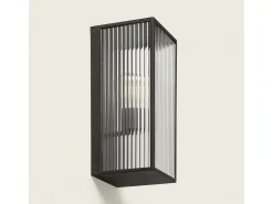 Best Ledkia Aplique de Pared Exterior Metal y Cristal Big Taiga Negro