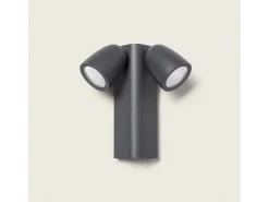 Ledkia Iluminación Exterior-Aplique de Pared Exterior LED 12W Aluminio Abel Dos Focos Oscuro Gris