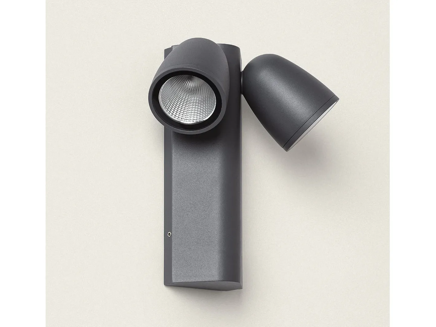 Ledkia Iluminación Exterior-Aplique de Pared Exterior LED 12W Aluminio Abel Dos Focos Oscuro Gris