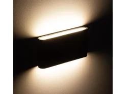 New Ledkia Aplique de Pared Exterior LED 12W Aluminio Iluminación Doble Cara Vesta 2700K Blanco Cálido Negro