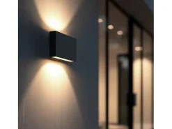Ledkia Aplique Para Pared-Aplique de Pared Exterior LED 10W Aluminio Iluminación Doble Cara CCT Seleccionable Brooky M Antracita Transparente