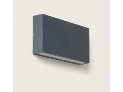 Ledkia Aplique Para Pared-Aplique de Pared Exterior LED 10W Aluminio Iluminación Doble Cara CCT Seleccionable Brooky M Antracita Transparente