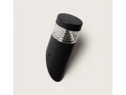 Ledkia Iluminación Exterior-Aplique de Pared Exterior LED 5W de Acero Inoxidable Inti Black 3000K Blanco Cálido Negro