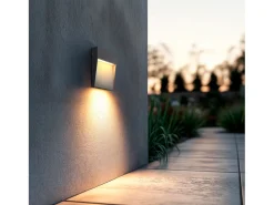 Ledkia Aplique de Pared Exterior LED 6.5W CCT Seleccionable Superficie Cuadrado Jade Negro Best