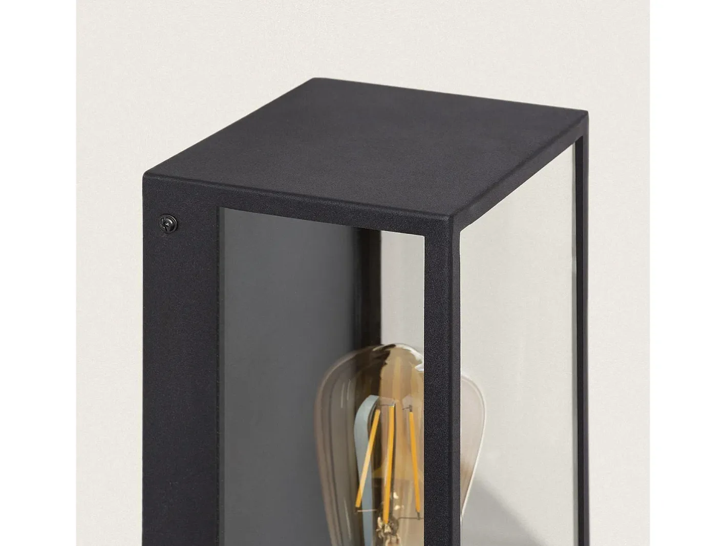 Ledkia Aplique de Pared Exterior Metal y Cristal Zeila Negro