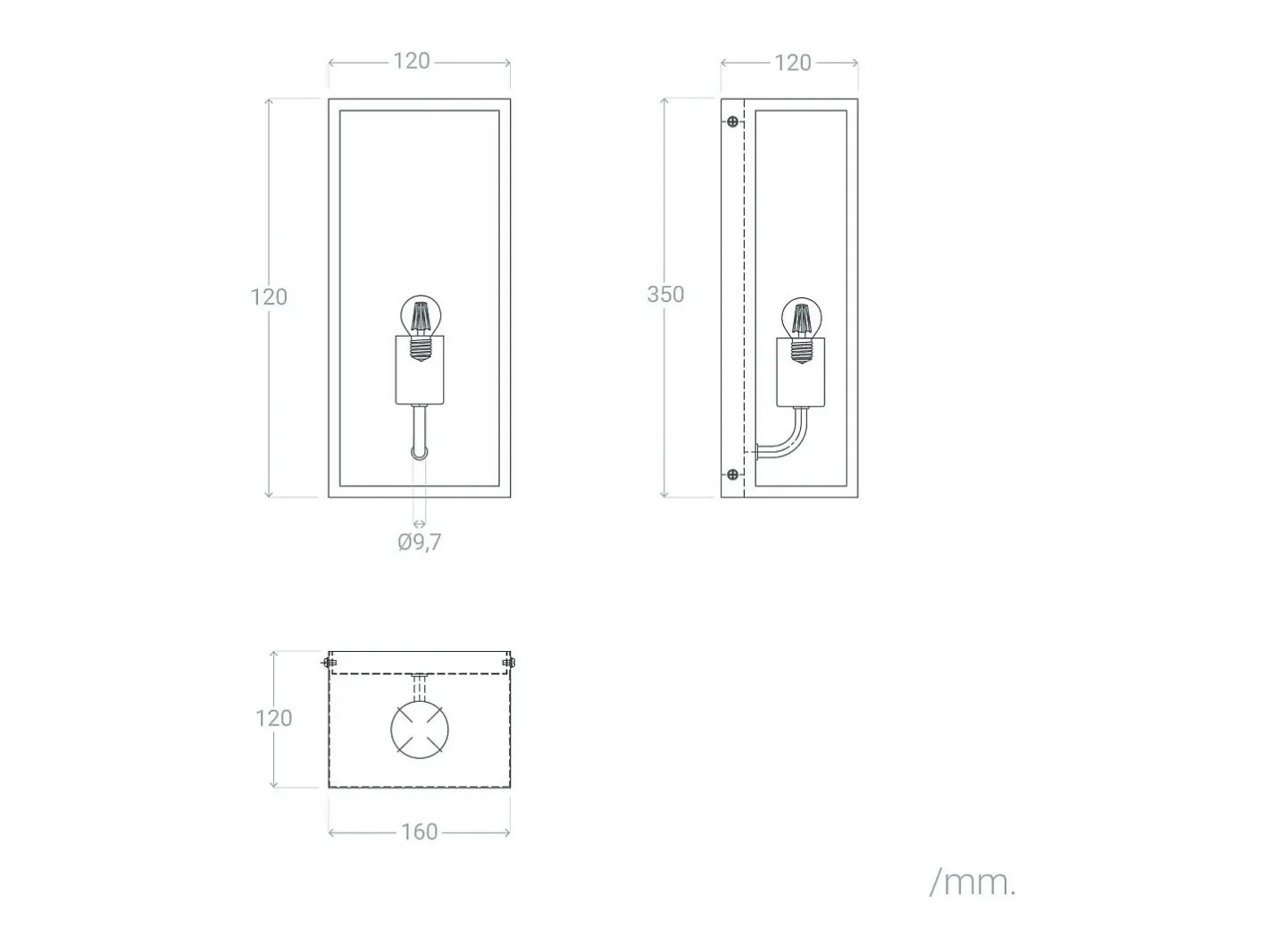 Ledkia Aplique de Pared Exterior Metal y Cristal Zeila Negro
