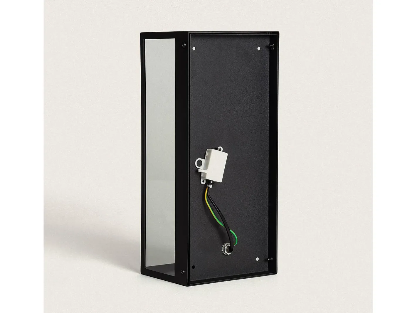 Ledkia Aplique de Pared Exterior Metal y Cristal Zeila Negro