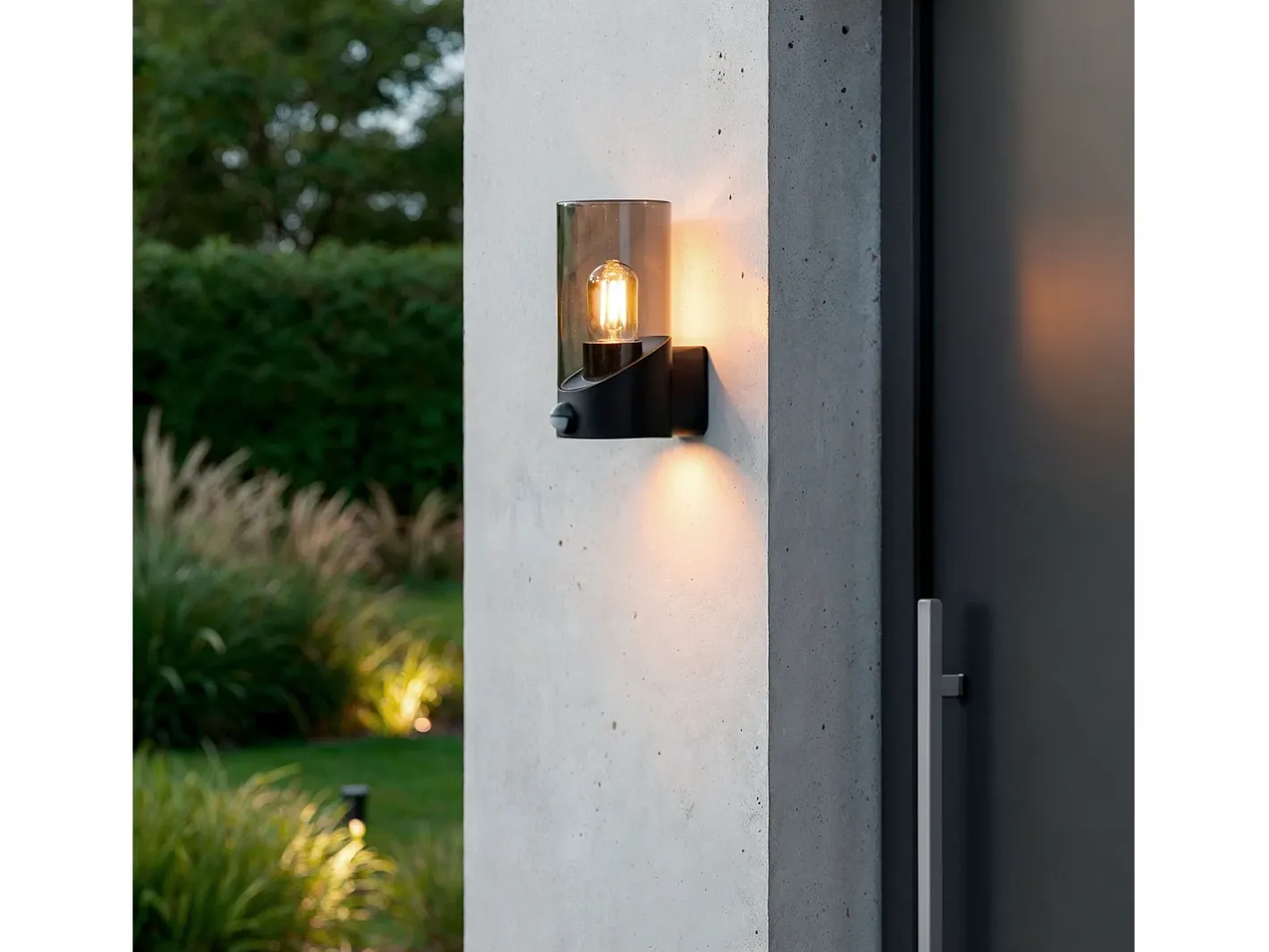 Ledkia Iluminación Exterior-Aplique de Pared Exterior con Sensor PIR Pelly Negro