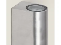 Ledkia Aplique de Pared Exterior Aluminio Iluminación Doble Cara Big Gala Plateado Outlet
