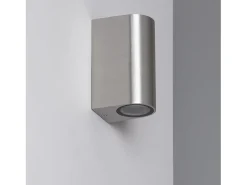 Ledkia Aplique de Pared Exterior Aluminio Iluminación Doble Cara Big Gala Plateado Outlet