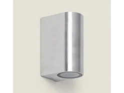 Ledkia Aplique de Pared Exterior Aluminio Iluminación Doble Cara Big Gala Plateado Outlet