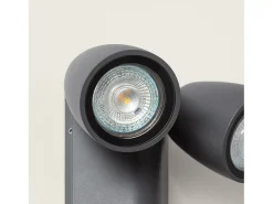 Best Ledkia Aplique de Pared Exterior Aluminio Abel Dos Focos Oscuro Gris