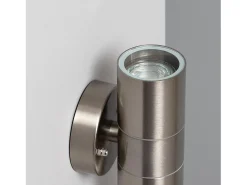 Ledkia Aplique de Pared Exterior Acero Inoxidable Iluminación Doble Cara Satin Plateado Discount
