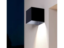 New Ledkia Aplique de Pared Exterior Solar LED 2W con Detector de Movimiento Radar Eros 3000K Blanco Cálido Negro