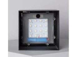 New Ledkia Aplique de Pared Exterior Solar LED 2W con Detector de Movimiento Radar Eros 3000K Blanco Cálido Negro