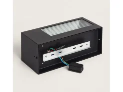 Ledkia Aplique de Pared Exterior Acero Inoxidable y Cristal Texturizado con Detector de Movimiento Gakom Negro Online