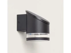 Ledkia Aplique de Pared Exterior Solar LED Aluminio Eddan Negro