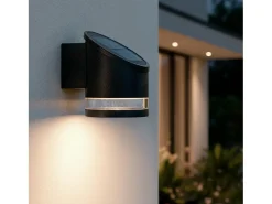 Ledkia Aplique de Pared Exterior Solar LED Aluminio Eddan Negro
