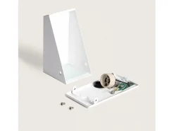 Ledkia Iluminación Exterior-Aplique de Pared Exterior Metal y Cristal Ruzafa Blanco