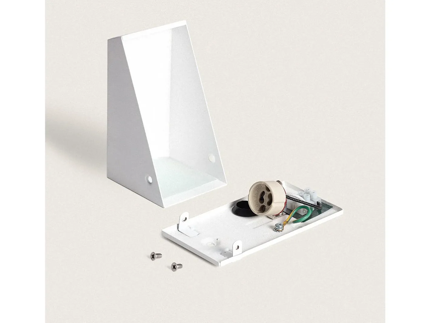 Ledkia Iluminación Exterior-Aplique de Pared Exterior Metal y Cristal Ruzafa Blanco