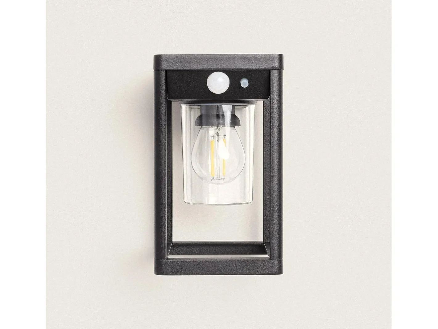 Ledkia Aplique Para Pared-Aplique de Pared Exterior Solar LED 2W Aluminio con Sensor de Movimiento Devah Negro