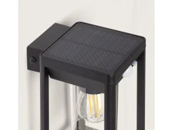 Ledkia Aplique Para Pared-Aplique de Pared Exterior Solar LED 2W Aluminio con Sensor de Movimiento Devah Negro