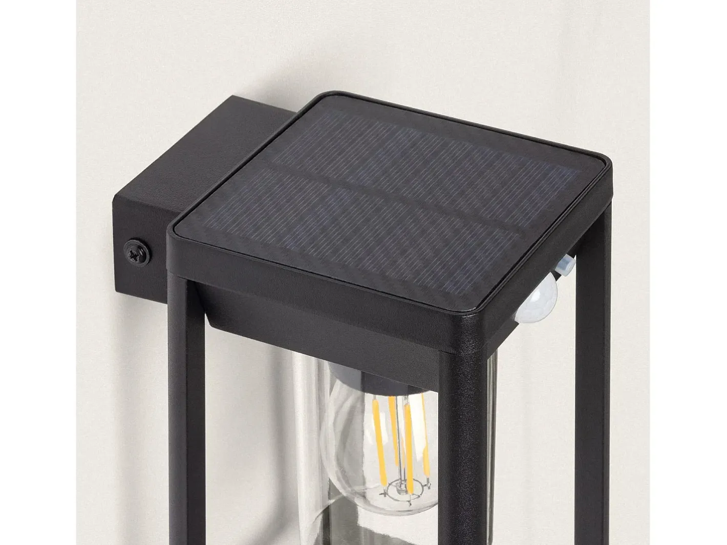 Ledkia Aplique Para Pared-Aplique de Pared Exterior Solar LED 2W Aluminio con Sensor de Movimiento Devah Negro