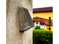 Ledkia Aplique de Pared Exterior Metal y Cristal Ruzafa / Dorado Negro Outlet