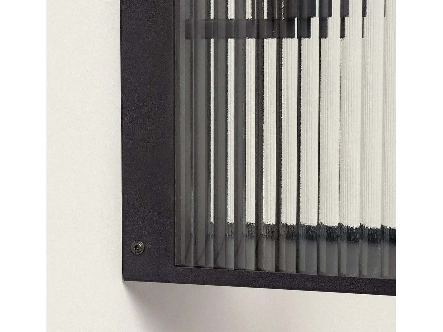 Ledkia Iluminación Exterior-Aplique de Pared Exterior Metal y Cristal Taiga Negro